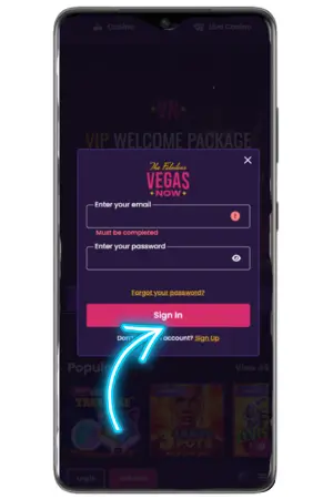How To Log In Button Vegasnow Casino